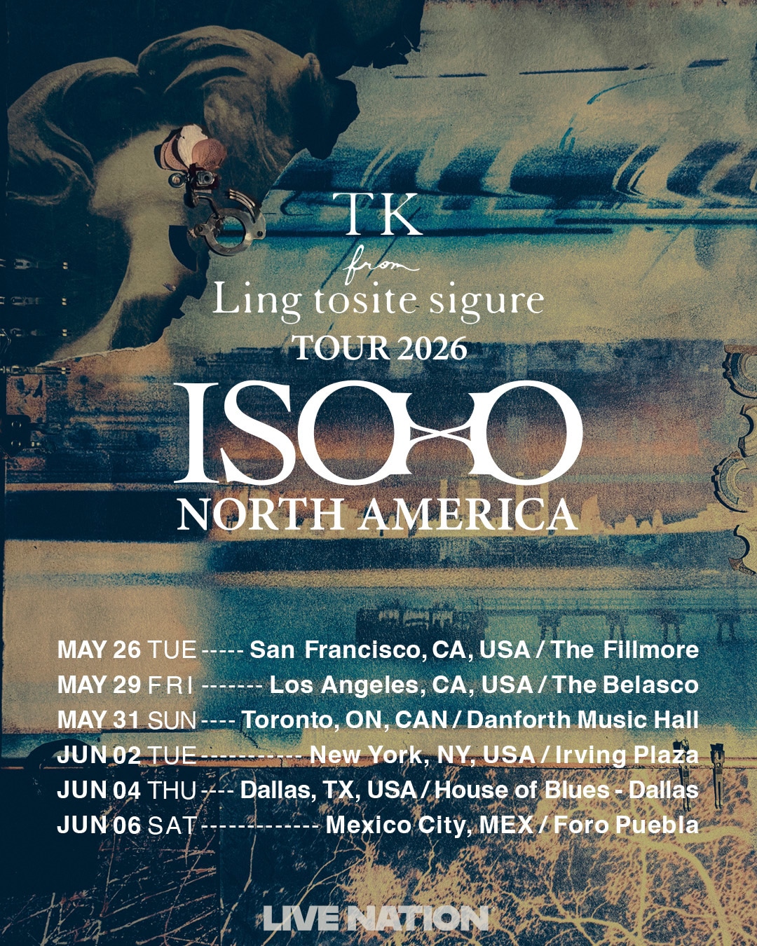 「TK from Ling tosite sigure TOUR 2026 ISO×0 NORTH AMERICA」告知画像