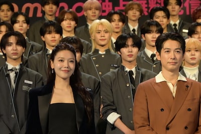 「PRODUCE 101 JAPAN 新世界」記者発表会の様子。