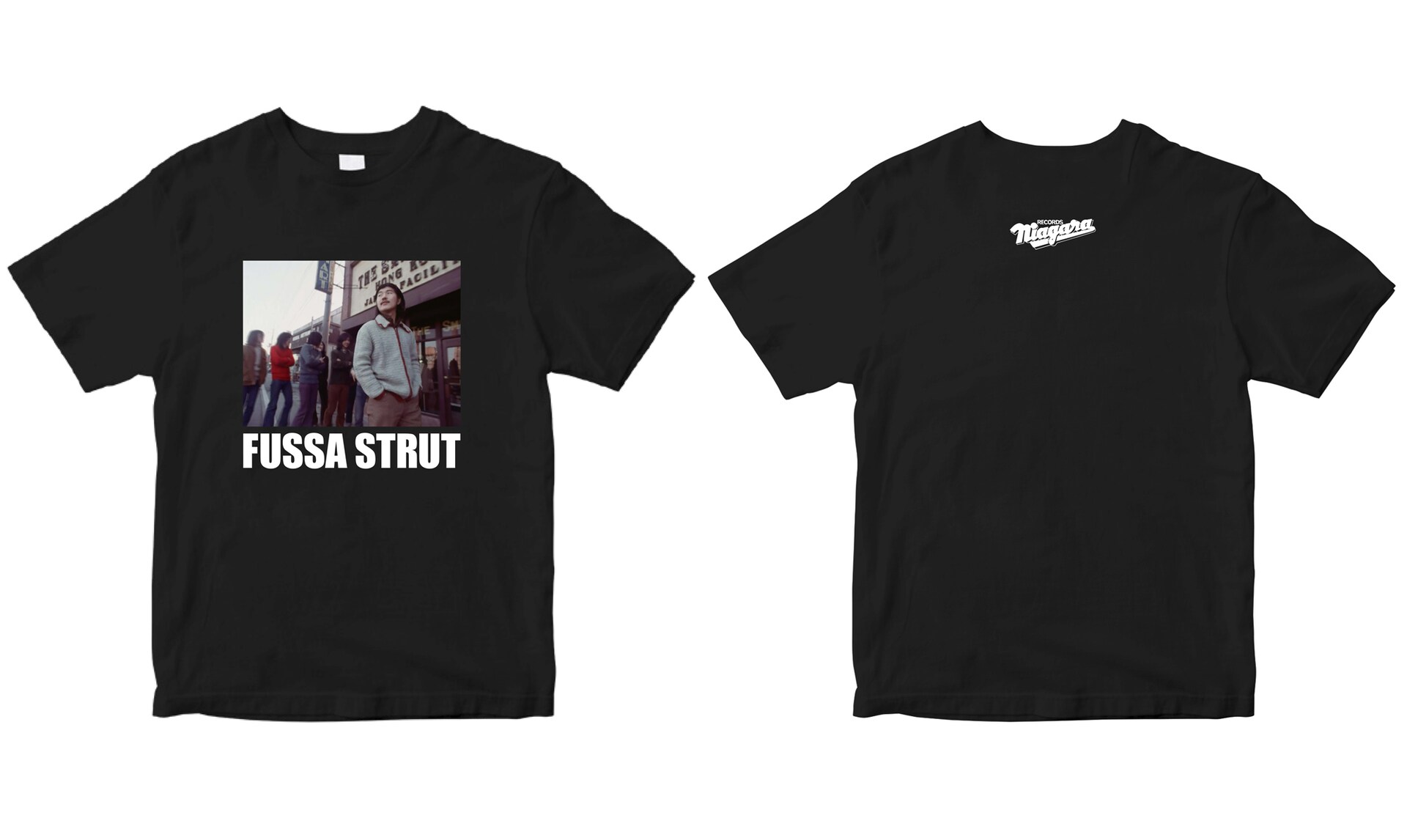 ナイアガラ音頭」Tシャツ（ボディ：ホワイト / グレー） [画像