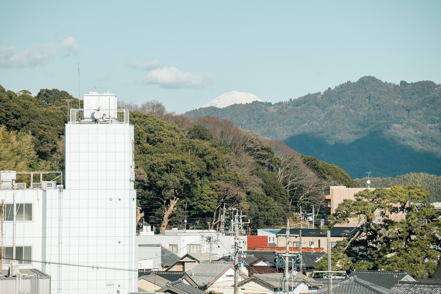天気がよければ屋上で富士山が見えることも。