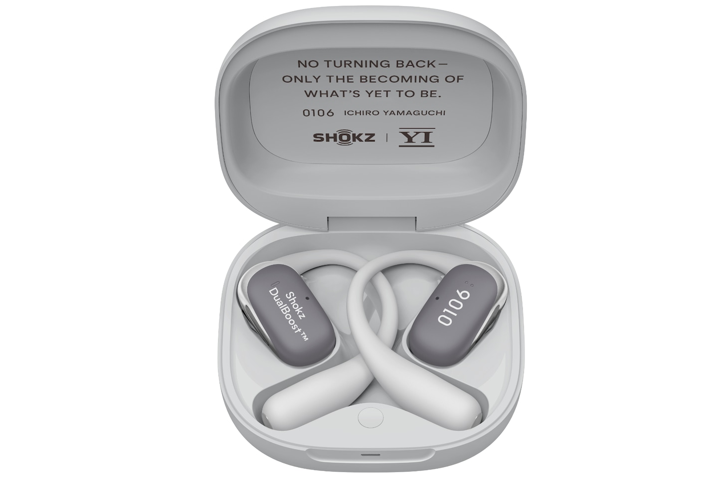 Shokz×山口一郎コラボの「OpenFit 2＋山口一郎モデル」。