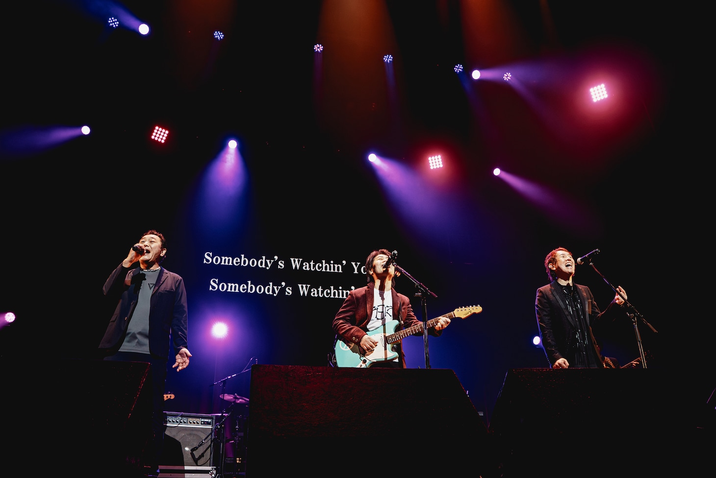 左から杉山清貴、根本要（スターダスト☆レビュー）、馬場俊英。（撮影：杉山アキノブ）