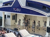 東京・東武百貨店 池袋店 8Fスカイデッキでフリーライブを行うRE-GE。