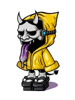 「REIA NAKAMURA 1st EXHIBITION ReBELiUM@SHIBUYA」で展示されるキャラクター。