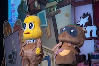 “寅さん”風のピーナッツくん、ぽんぽこ。（撮影：廣田達也）