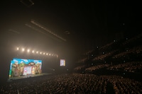 ぽんぽこ＆ピーナッツくん「ぽこぴーの回覧板 in TOKYO」の様子。（撮影：廣田達也）