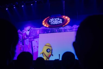 着ぐるみで登場したチャンチョ。（撮影：廣田達也）