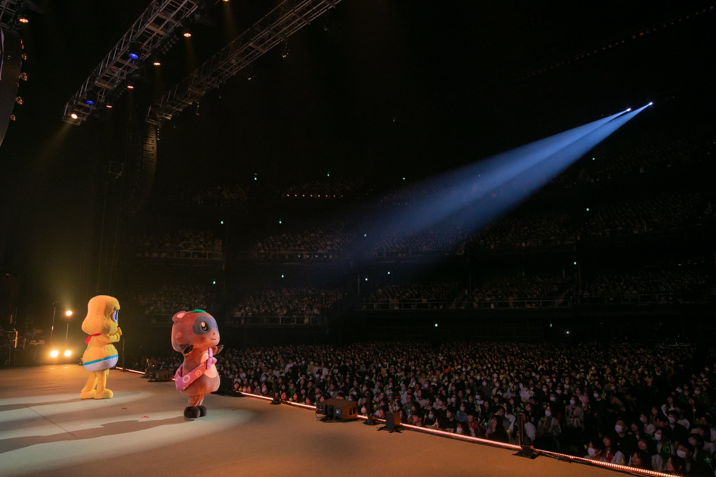 ぽんぽこ＆ピーナッツくん「ぽこぴーの回覧板 in TOKYO」の様子。（撮影：廣田達也）