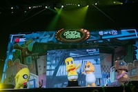 左からチャンチョ、ピーナッツくん、オレンジ博士、ぽんぽこ。（撮影：廣田達也）