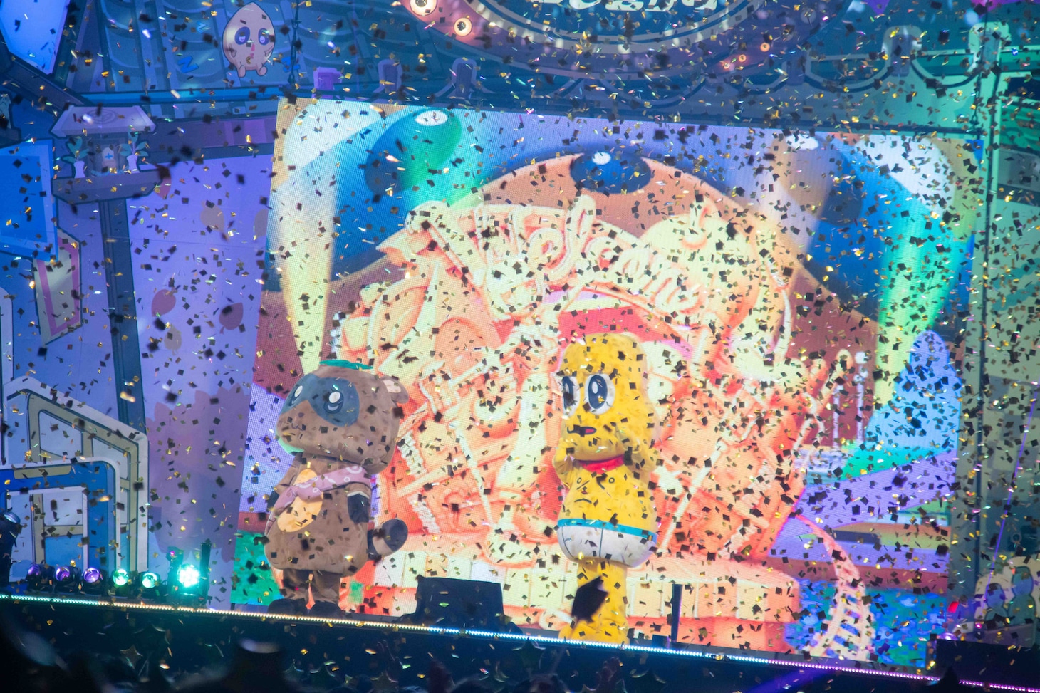 ぽんぽこ＆ピーナッツくん「ぽこぴーの回覧板 in TOKYO」の様子。（撮影：廣田達也）