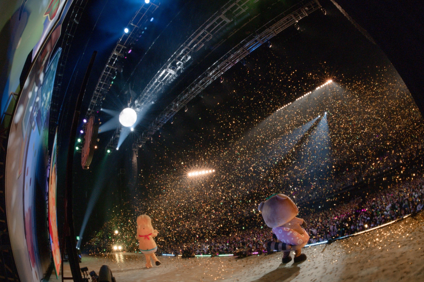 ぽんぽこ＆ピーナッツくん「ぽこぴーの回覧板 in TOKYO」の様子。（撮影：小田切楽）