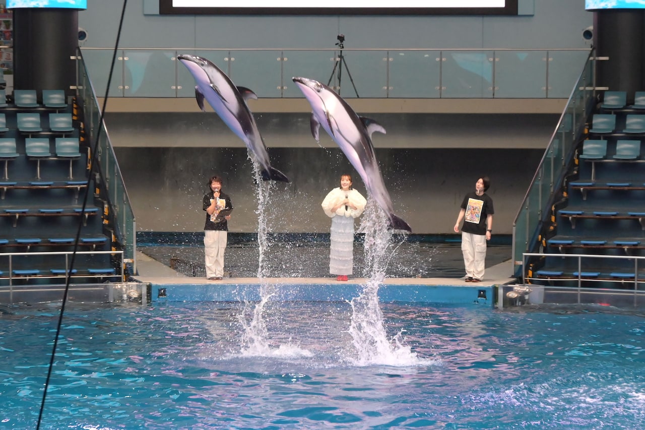 百田夏菜子（ももいろクローバーZ）のサインで跳んだイルカ。 [画像
