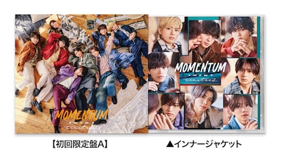 timelesz「MOMENTUM」初回限定盤Aのジャケットとインナージャケット。