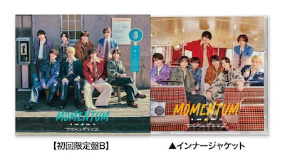 timelesz「MOMENTUM」初回限定盤Bのジャケットとインナージャケット。