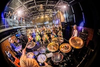 豆柴の大群バンドセッションの様子。（撮影：タカギユウスケ）