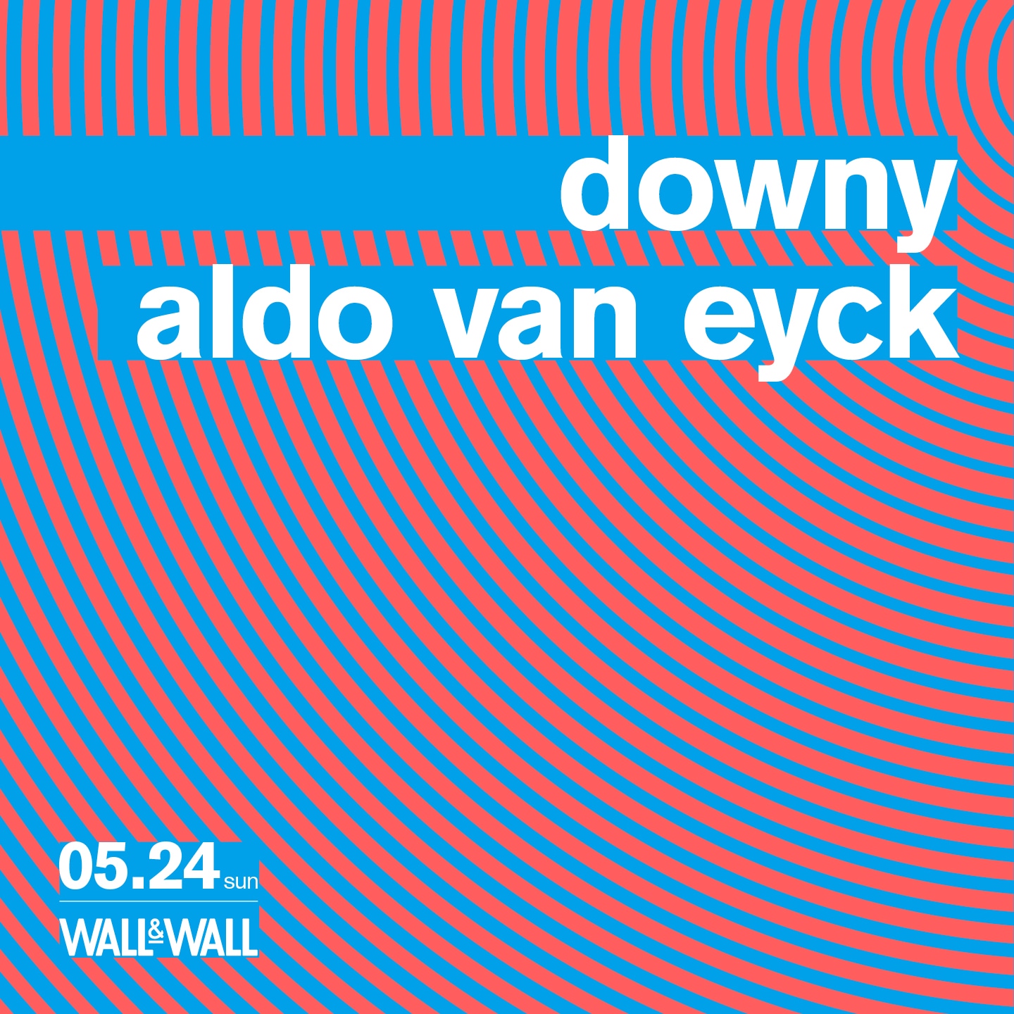downyとaldo van eyckのツーマンライブの告知ビジュアル。
