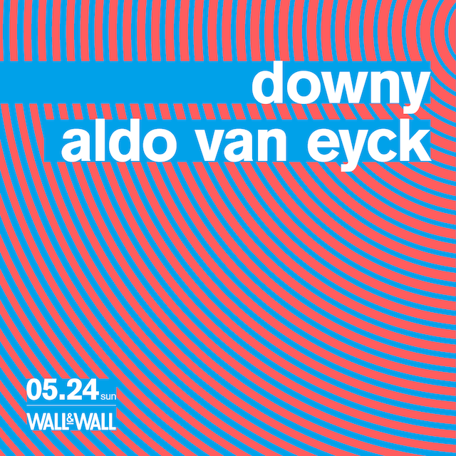 downyとaldo van eyckのツーマンライブの告知ビジュアル。