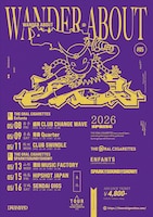 「WANDER ABOUT 放浪 TOUR 2026 東北編」の告知ビジュアル。