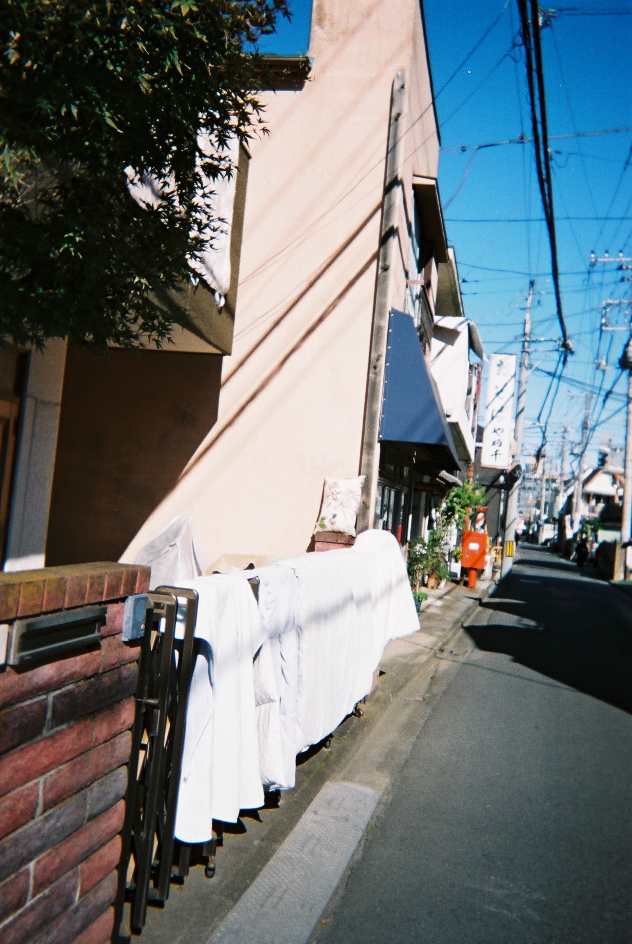 春に干してあった気持ちのよさそうな布団。（撮影：高橋響）