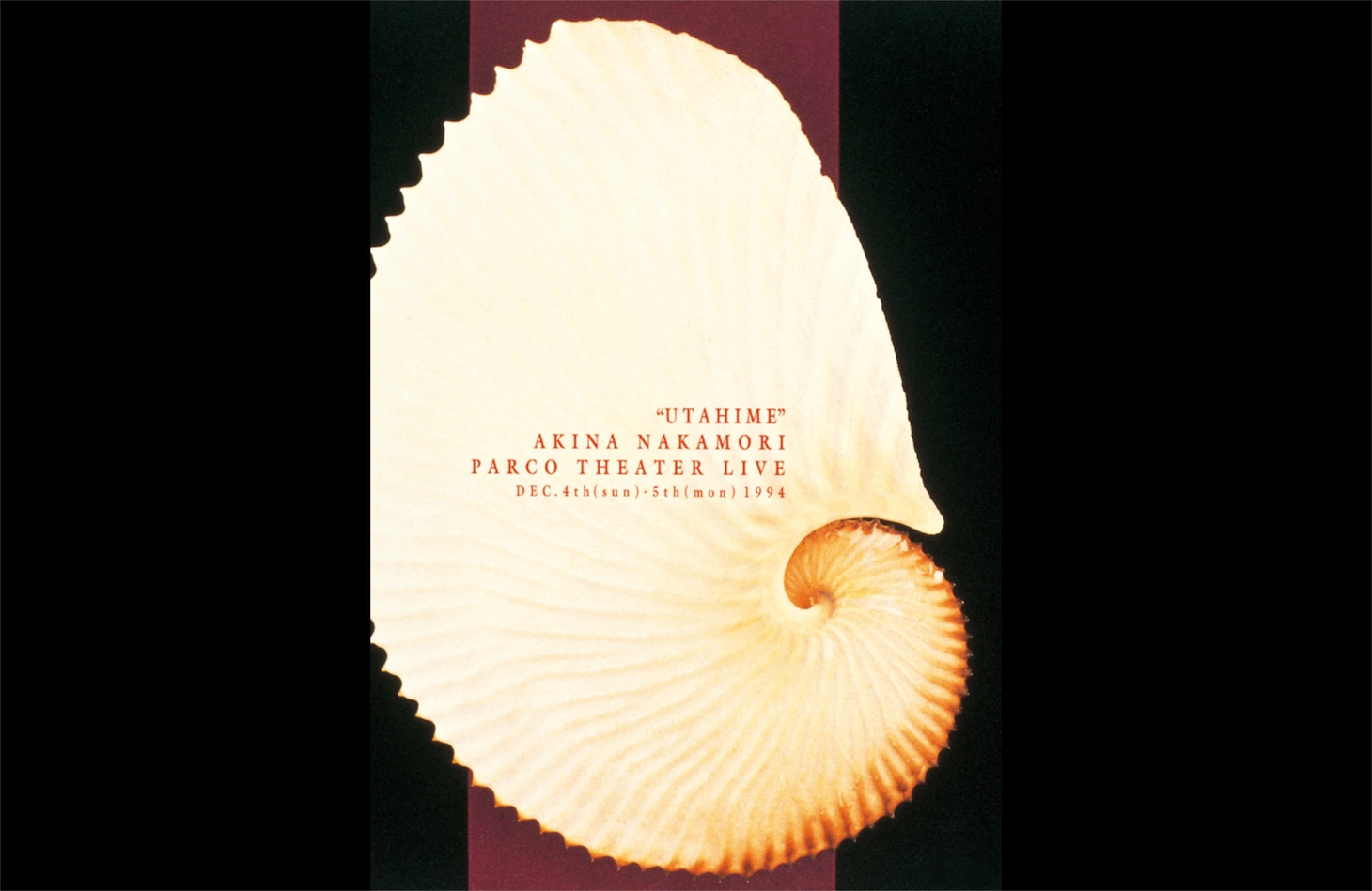 「中森明菜 "UTAHIME" AKINA NAKAMORI PARCO THEATER LIVE」キービジュアル ©︎1995 UNIVERSAL J, a division of UNIVERSAL MUSIC LLC