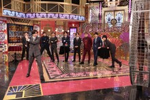 SixTONESとゲストの堂本光一、HIKAKIN。「Golden SixTONES」3月15日放送回より。