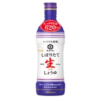 キッコーマン「いつでも新鮮 しぼりたて生しょうゆ」620mlのビジュアル。