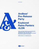 「>Andless PRE-RELEASE PARTY」ビジュアル
