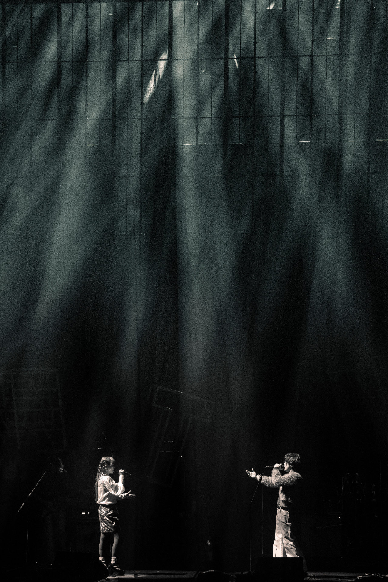 大島真帆（Vo）と浪岡真太郎（Vo, G）。（撮影：田中聖太郎）