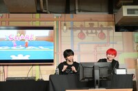 ステージクリアを喜ぶリョウガとユーキ。