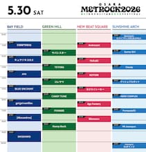「METROCK」タイムテーブル公開！アレキ、優里、SHISHAMO、NEWSがヘッドライナーに