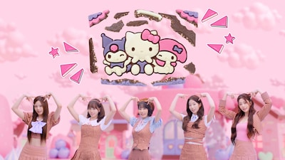 CM「サンリオキャラクターズ キャラパキ『LE SSERAFIM』Ver.」より。© 2026 SANRIO CO., LTD. APPROVAL NO. L665380