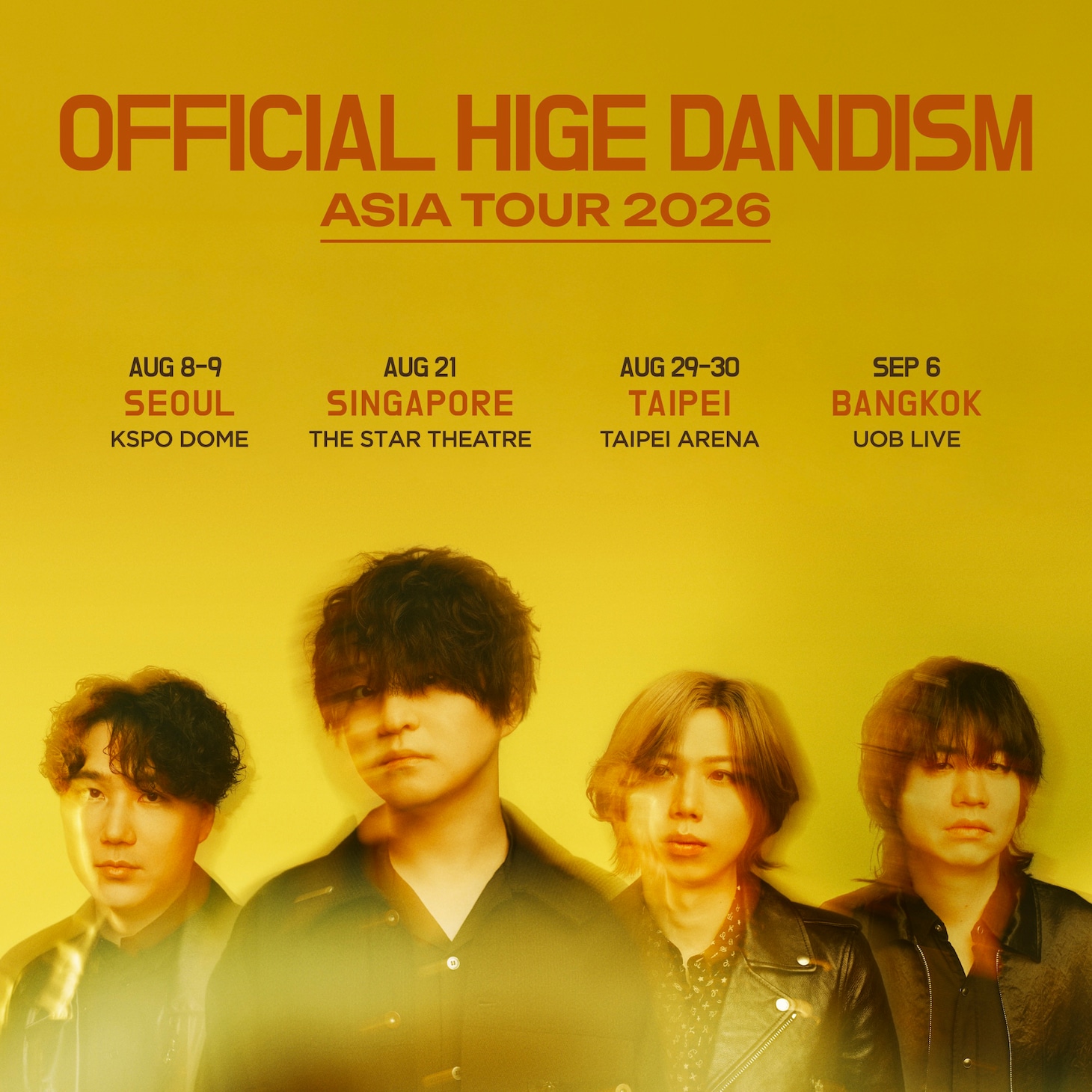 「OFFICIAL HIGE DANDISM Asia Tour 2026」告知ビジュアル