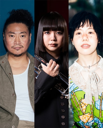 「JAZZ EXPANSION」出演者。左から黒田卓也、松井秀太郎、梅井美咲。