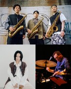 「WaJAZZ ＆ BEYOND…」出演者。上段がTenors In Chaos、下段左から寺久保伶矢、森山威男。