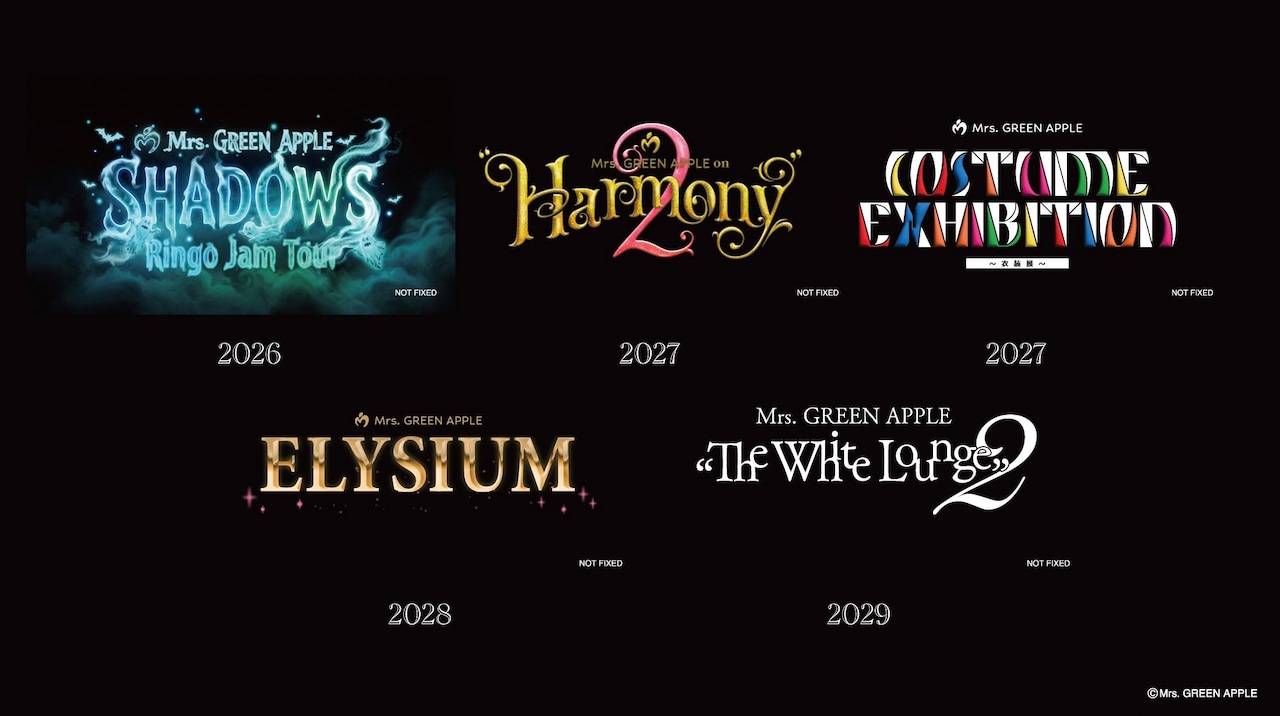 今後開催を予定しているMrs. GREEN APPLEのライブイベント。