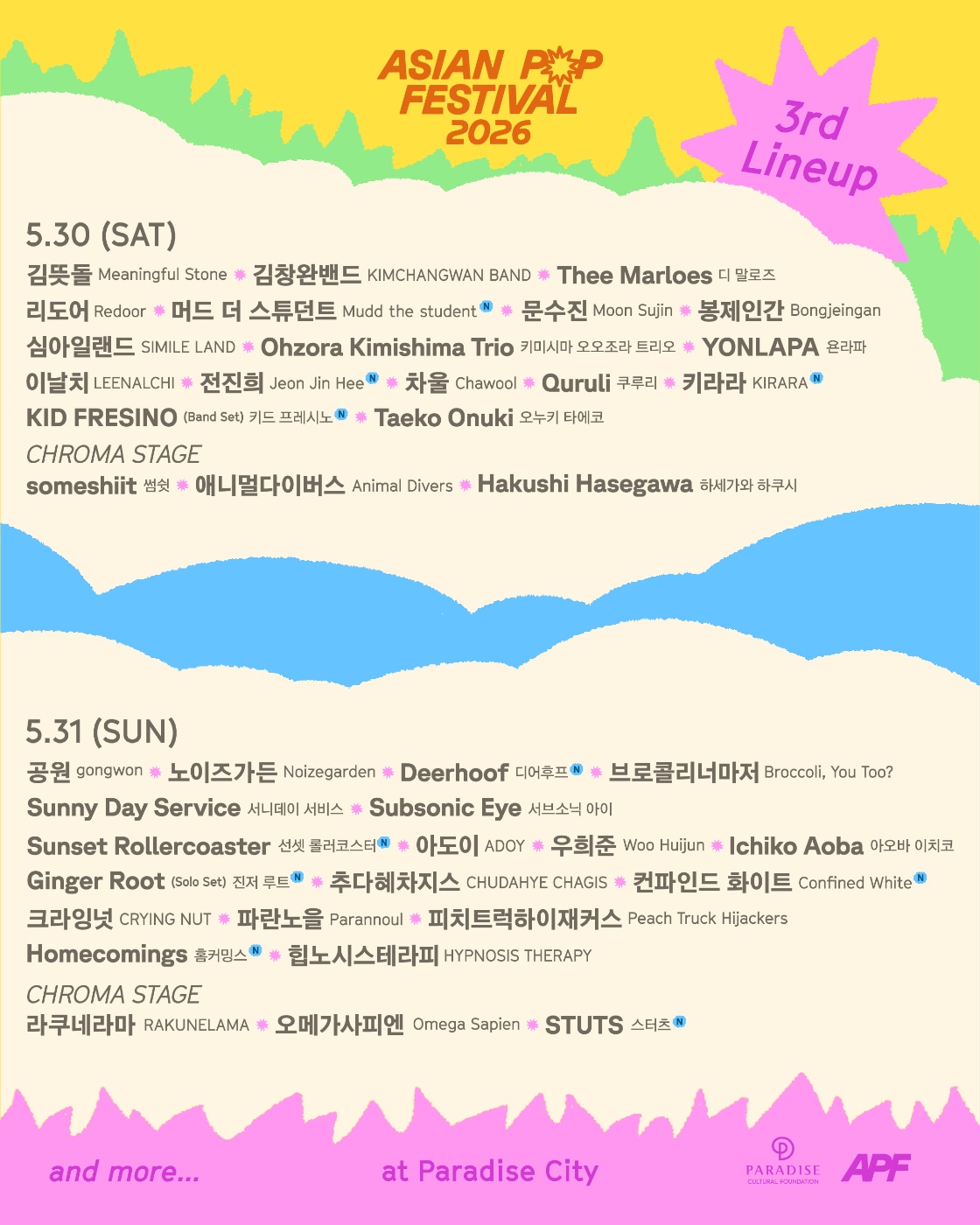 「Asian Pop Festival 2026」ラインナップ