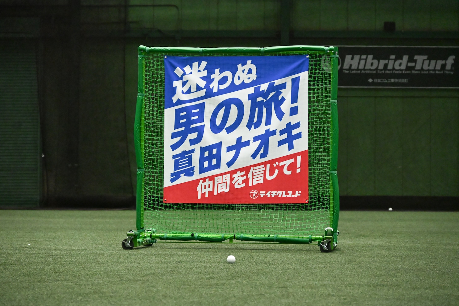 打球が直撃した的。