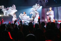 スカートを放り投げる東京女子流。