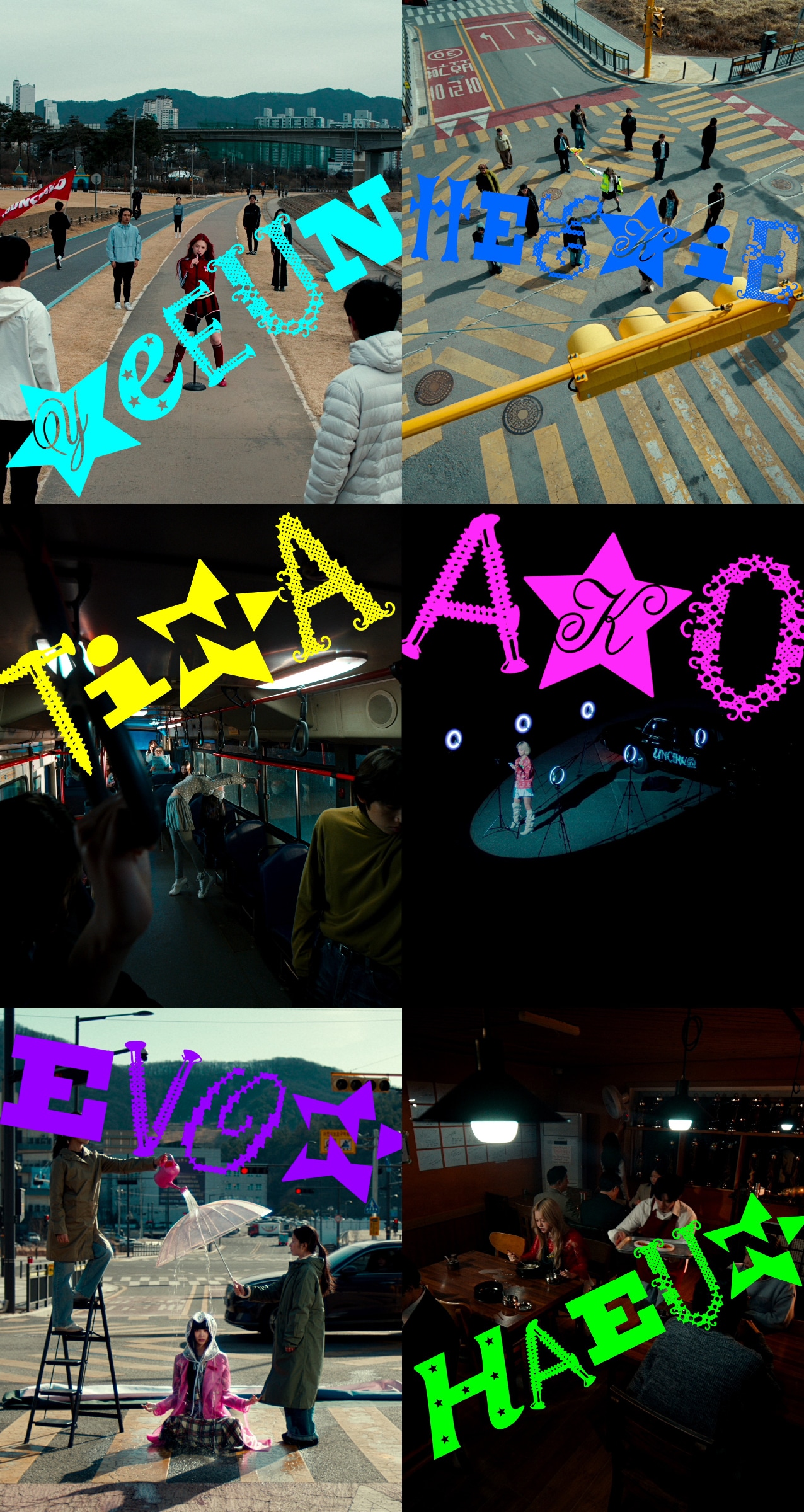 “STAYCの妹分” 新人ガールズグループ・UNCHILD。左上から時計回りにイェウン、ヒキ、アコ、ハウン、イボン、ティナ。