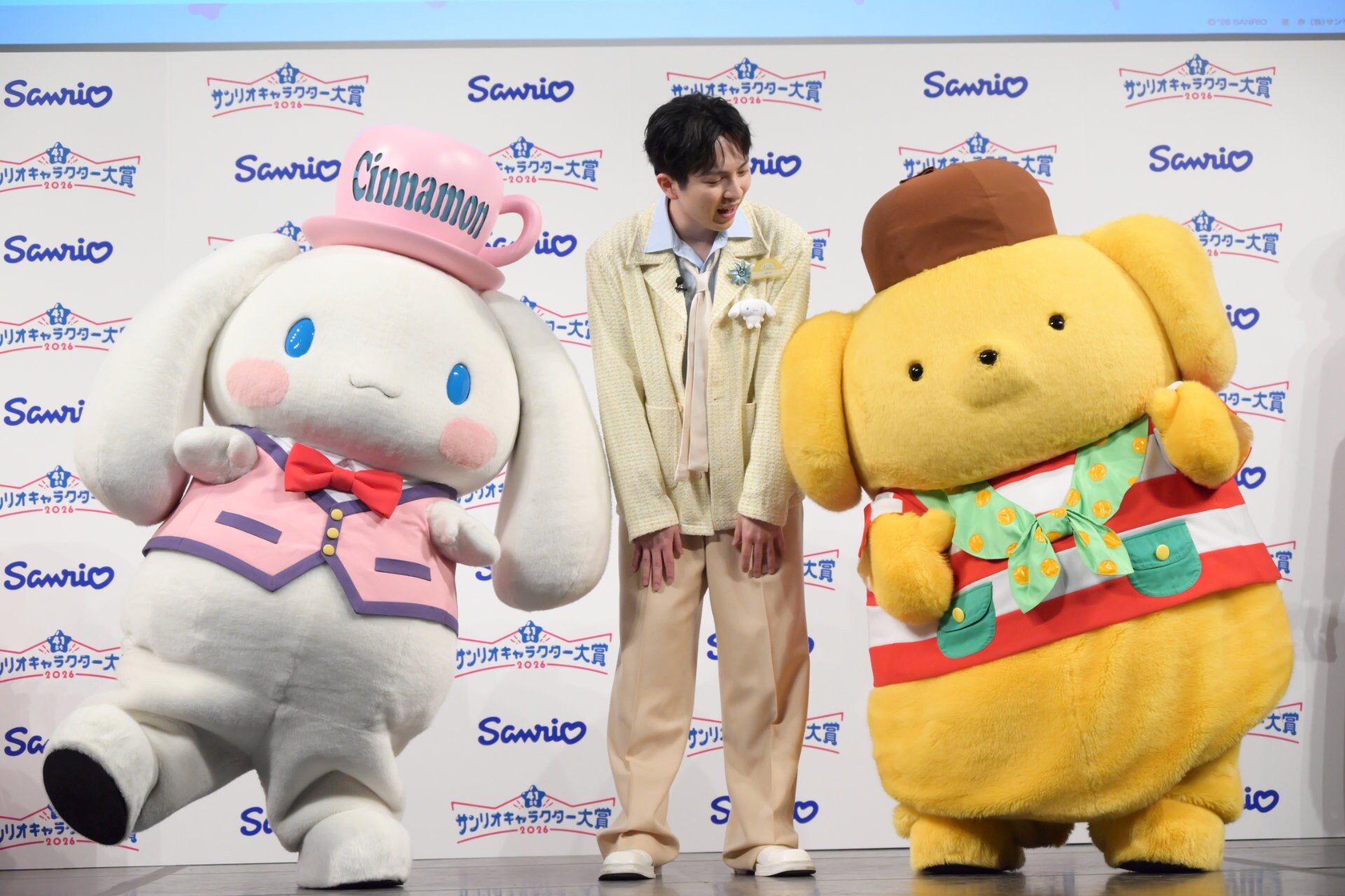 意気込みを語るシナモロール、吉田仁人（M!LK）、ポムポムプリン