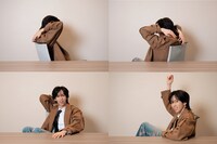 オフィスチェアでクルクル回る船津稜雅（超特急）。