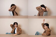 オフィスチェアでクルクル回る船津稜雅（超特急）。