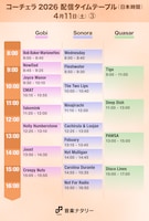 「Coachella Valley Music and Arts Festival」日本時間4月11日（土）「Gobi」「Sonora」「Quasar」配信タイムテーブル