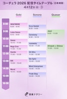 「Coachella Valley Music and Arts Festival」日本時間4月12日（日）「Gobi」「Sonora」「Quasar」配信タイムテーブル