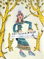 小池アミイゴがアートワークを手がけた「くじらむぼん」のフライヤー。