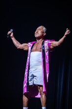 #ババババンビの勇姿を見届けるべく現れた角田信朗。