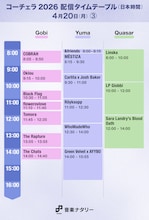 「コーチェラ2026」2週目配信タイムテーブル日本時間版公開！藤井風、BIGBANG、Creepy Nutsらの出演スケジュールまとめ