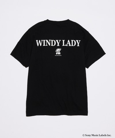 山下達郎とJOURNAL STANDARDのコラボTシャツ「WINDY LADY TEE」の裏面（ブラック）。