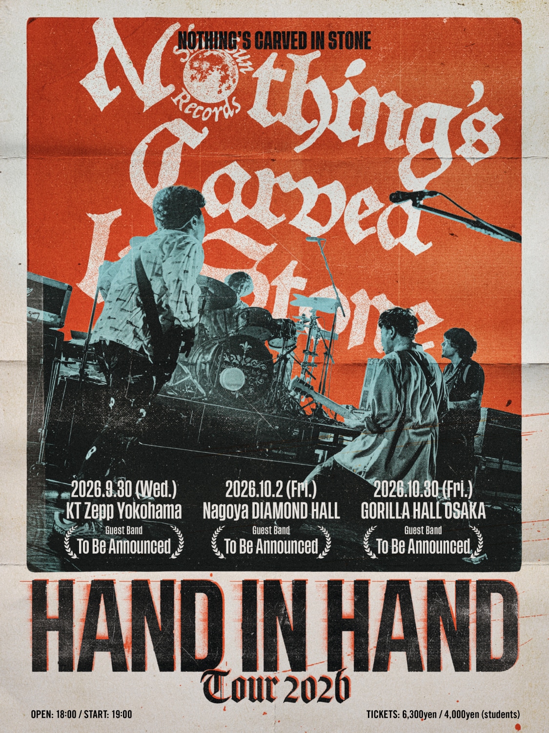 Nothing's Carved In Stoneのツーマンツアー「Hand In Hand Tour 2026」キービジュアル