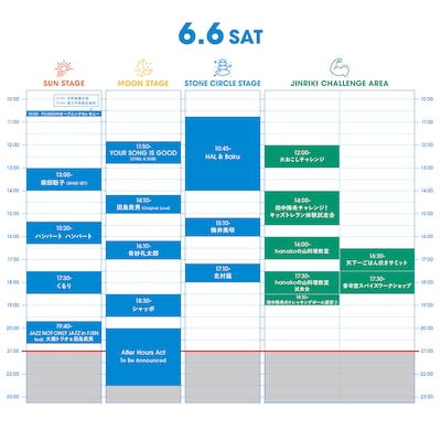 「FUJI & SUN '26」初日のタイムテーブル。
